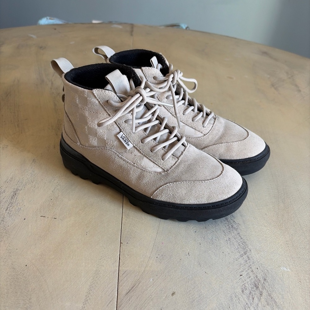 Vans Womens Colfax MTE-1 Checkerboard Black/Cream Boots Shoes Size 6US